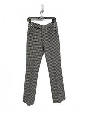 True Vintage 60s Women's Black & White Geometric Patterned Pants Edw. Hawk 30"